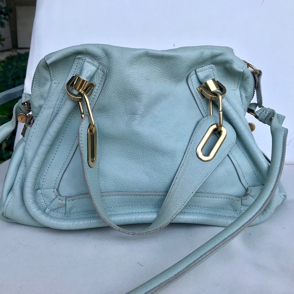 Chloé Paraty Sky Blue Calfskin Leather Bag
